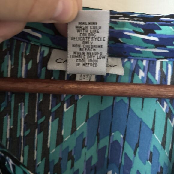 Catherines Womens Colorful Top Size 3X 26/28W Abstract Office Bohemian Southwest - Picture 6 of 9